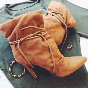 Suede Bootie Stiletto Heels